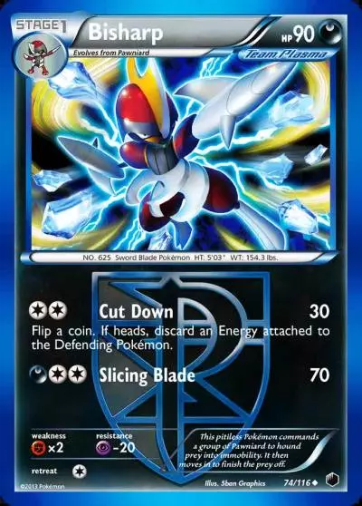 Bisharp 74/116 Plasma Freeze Pokemon card