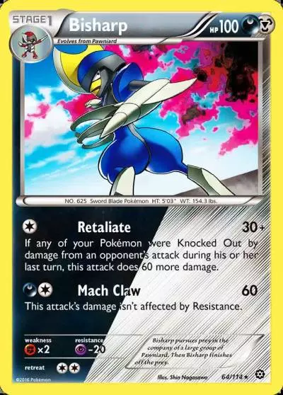 Bisharp 64/114 Steam Siege Pokemon card