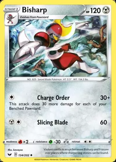 Bisharp 134/202 Sword & Shield Pokemon card