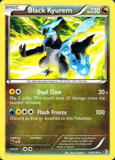 Black Kyurem 100/149 Boundaries Crossed Pokemon card