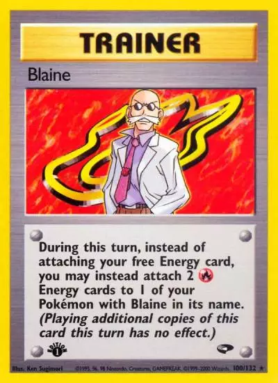 Blaine 100/132 Gym Challenge Pokemon card