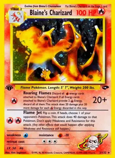 Blaine's Charizard 2/132 Gym Challenge Pokemon card