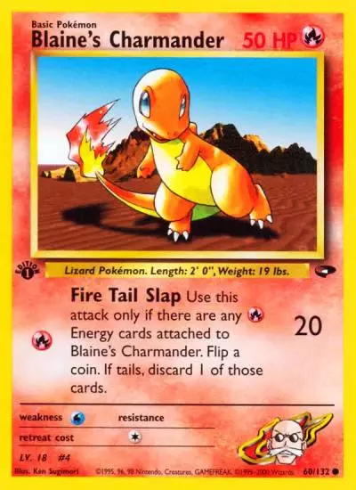 Blaine's Charmander 60/132 Gym Challenge Pokemon card