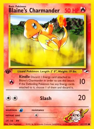 Blaine's Charmander 61/132 Gym Heroes Pokemon card
