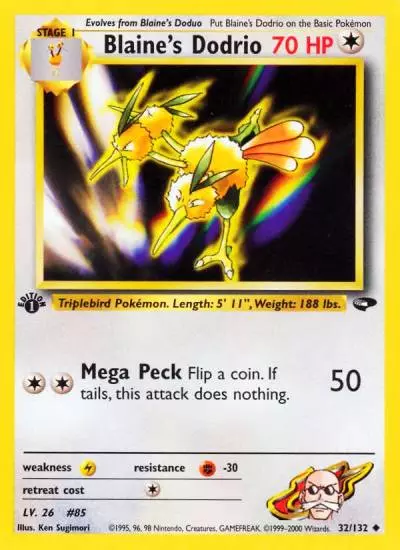 Blaine's Dodrio 32/132 Gym Challenge Pokemon card