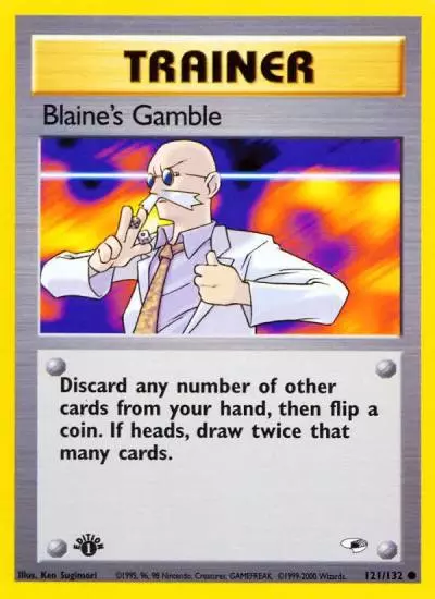 Blaine's Gamble 121/132 Gym Heroes Pokemon card
