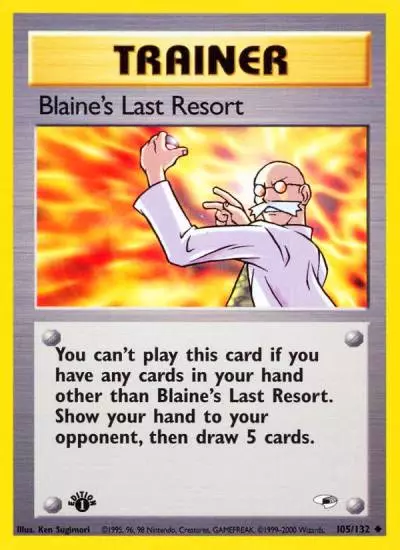 Blaine's Last Resort 105/132 Gym Heroes Pokemon card