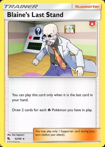 Blaine's Last Stand 52/68 Hidden Fates Pokemon card