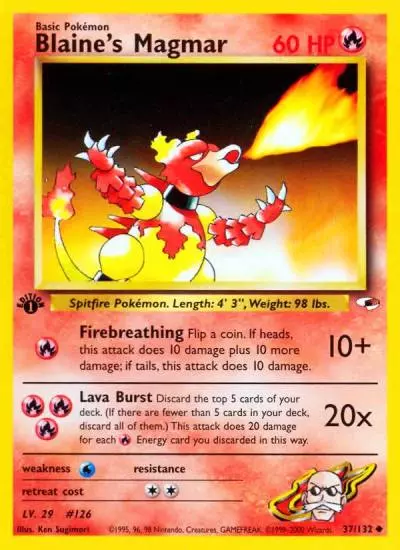 Blaine's Magmar 37/132 Gym Heroes Pokemon card