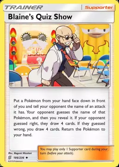 Blaine's Quiz Show 186/236 Unified Minds Pokemon card
