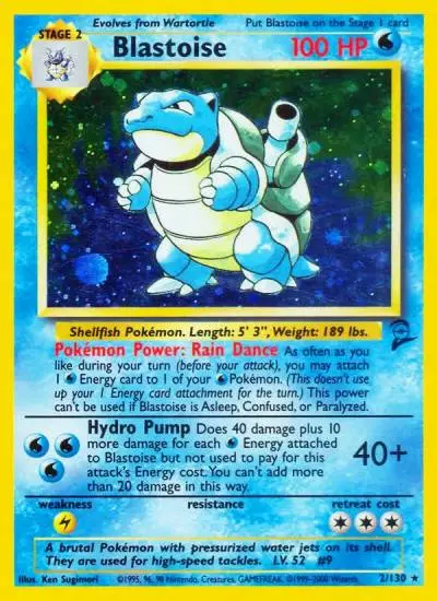 Blastoise 2/130 Base Set 2 Pokemon card