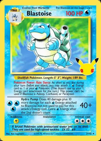 Blastoise 2/25 Celebrations: Classic Collection Pokemon card