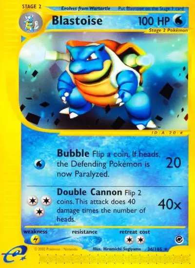 Blastoise 36/165 Expedition Base Set Pokemon card