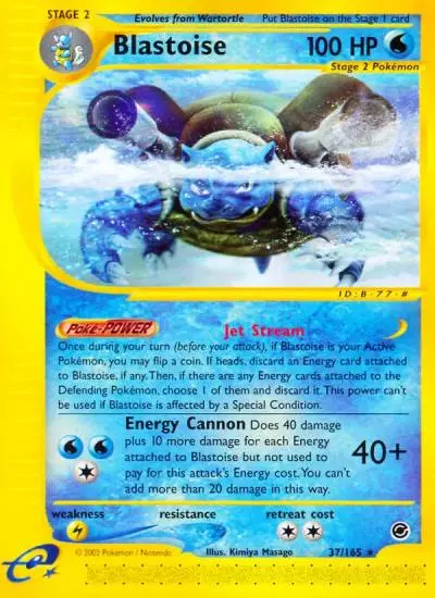 Blastoise 37/165 Expedition Base Set Pokemon card