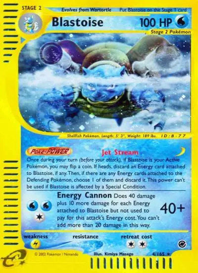 Blastoise 4/165 Expedition Base Set Pokemon card