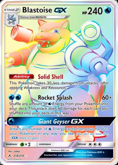 Blastoise-GX 218/214 Unbroken Bonds Pokemon card