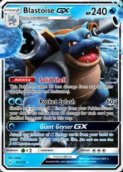 Blastoise-GX 35/214 Unbroken Bonds Pokemon card