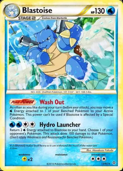 Blastoise 13/95 HS—Unleashed Pokemon card