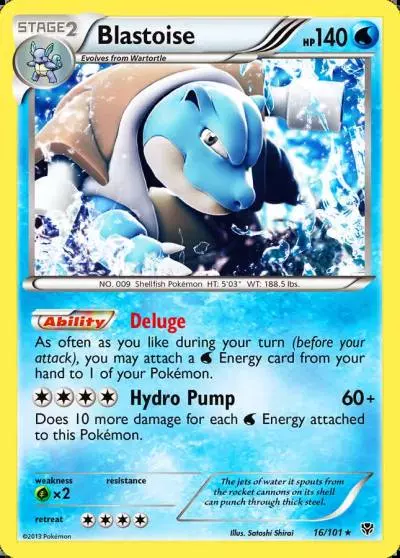 Blastoise 16/101 Plasma Blast Pokemon card