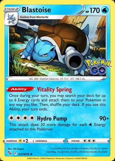 Blastoise 17/78 Pokémon GO Pokemon card