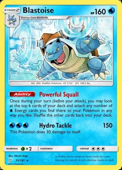 Blastoise 25/181 Team Up Pokemon card