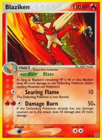 Blaziken 1/106 Emerald Pokemon card