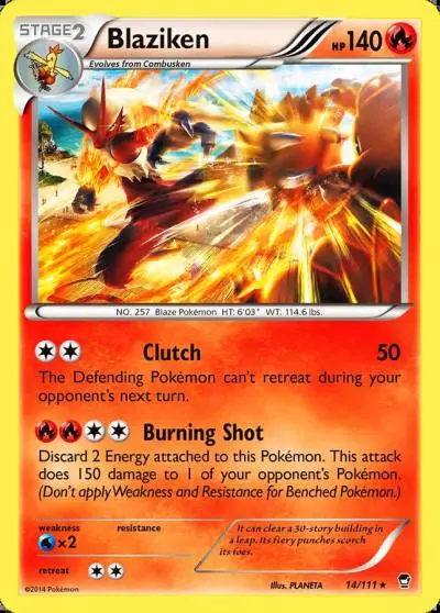 Blaziken 14/111 Furious Fists Pokemon card