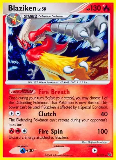 Blaziken 3/127 Platinum Pokemon card
