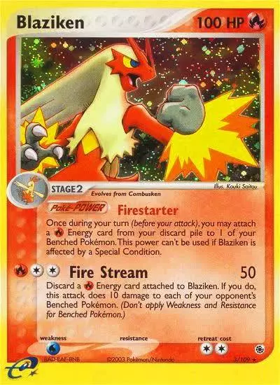 Blaziken 3/109 Ruby & Sapphire Pokemon card