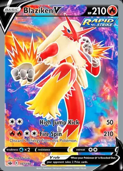 Blaziken V 161/198 Chilling Reign Pokemon card
