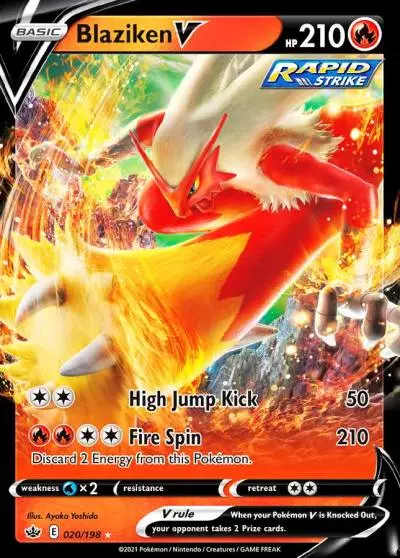 Blaziken V 20/198 Chilling Reign Pokemon card