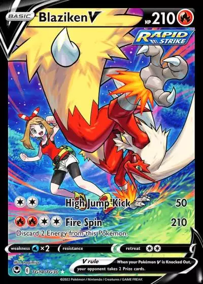 Blaziken V TG14/30 Silver Tempest Trainer Gallery Pokemon card