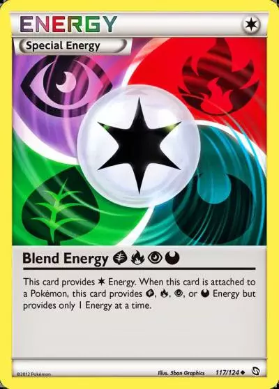 Blend Energy GrassFirePsychicDarkness 117/124 Dragons Exalted Pokemon card