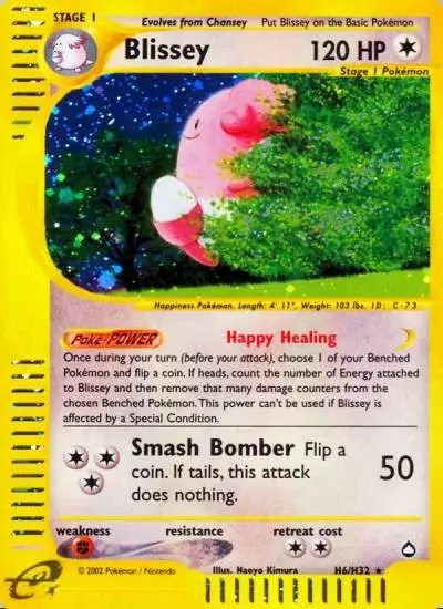 Blissey H6/147 Aquapolis Pokemon card