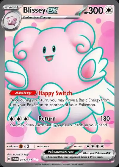 Blissey ex 201/167 Twilight Masquerade Pokemon card