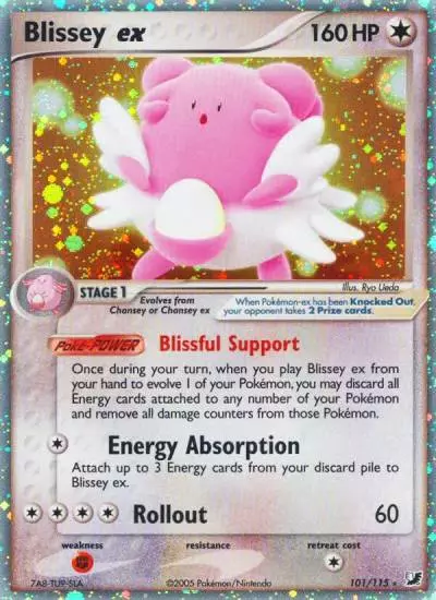 Blissey ex 101/115 Unseen Forces Pokemon card