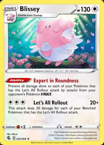 Blissey 203/264 Fusion Strike Pokemon card