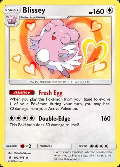 Blissey 102/145 Guardians Rising Pokemon card