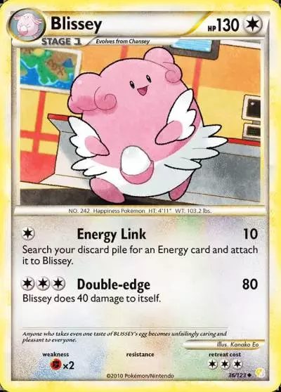 Blissey 36/123 HeartGold & SoulSilver Pokemon card
