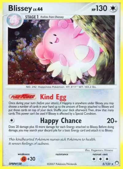 Blissey 5/123 Mysterious Treasures Pokemon card