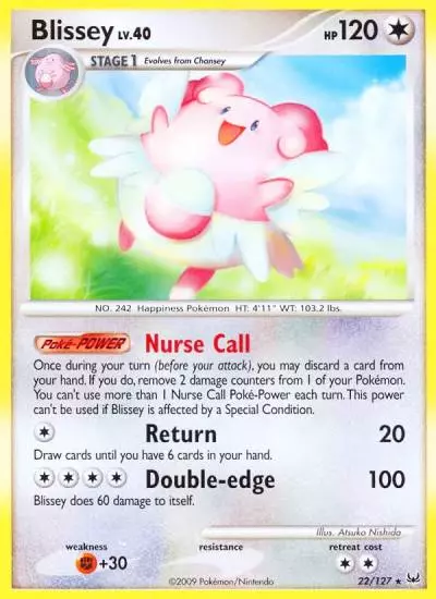 Blissey 22/127 Platinum Pokemon card