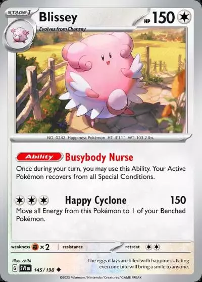 Blissey 145/198 Scarlet & Violet Pokemon card