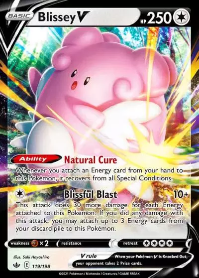 Blissey V 119/198 Chilling Reign Pokemon card