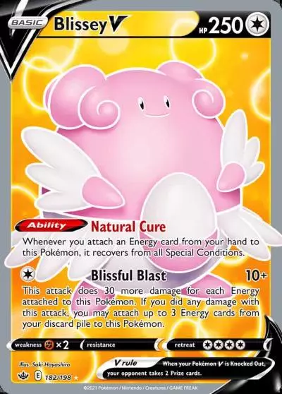 Blissey V 182/198 Chilling Reign Pokemon card