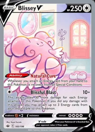 Blissey V 183/198 Chilling Reign Pokemon card