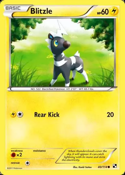 Blitzle 40/114 Black & White Pokemon card