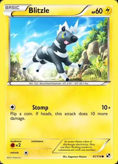 Blitzle 41/114 Black & White Pokemon card