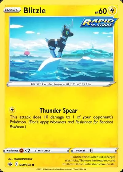 Blitzle 50/198 Chilling Reign Pokemon card