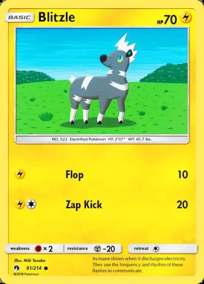 Blitzle 81/214 Lost Thunder Pokemon card