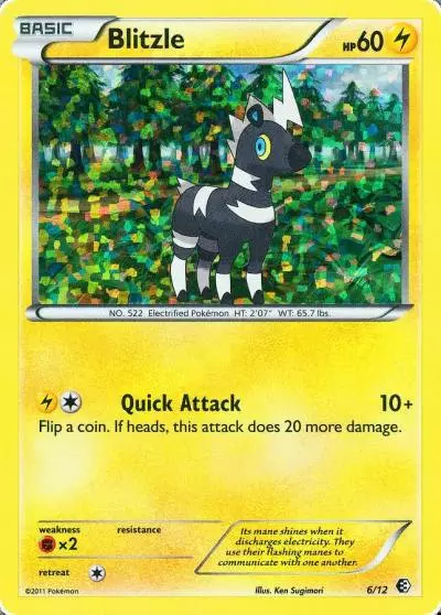 Blitzle 6/12 McDonald's Collection 2011 Pokemon card